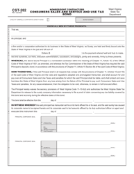 Form CST-282 Nonresident Contractors Consumers Sales and Service and Use Tax Bond - West Virginia