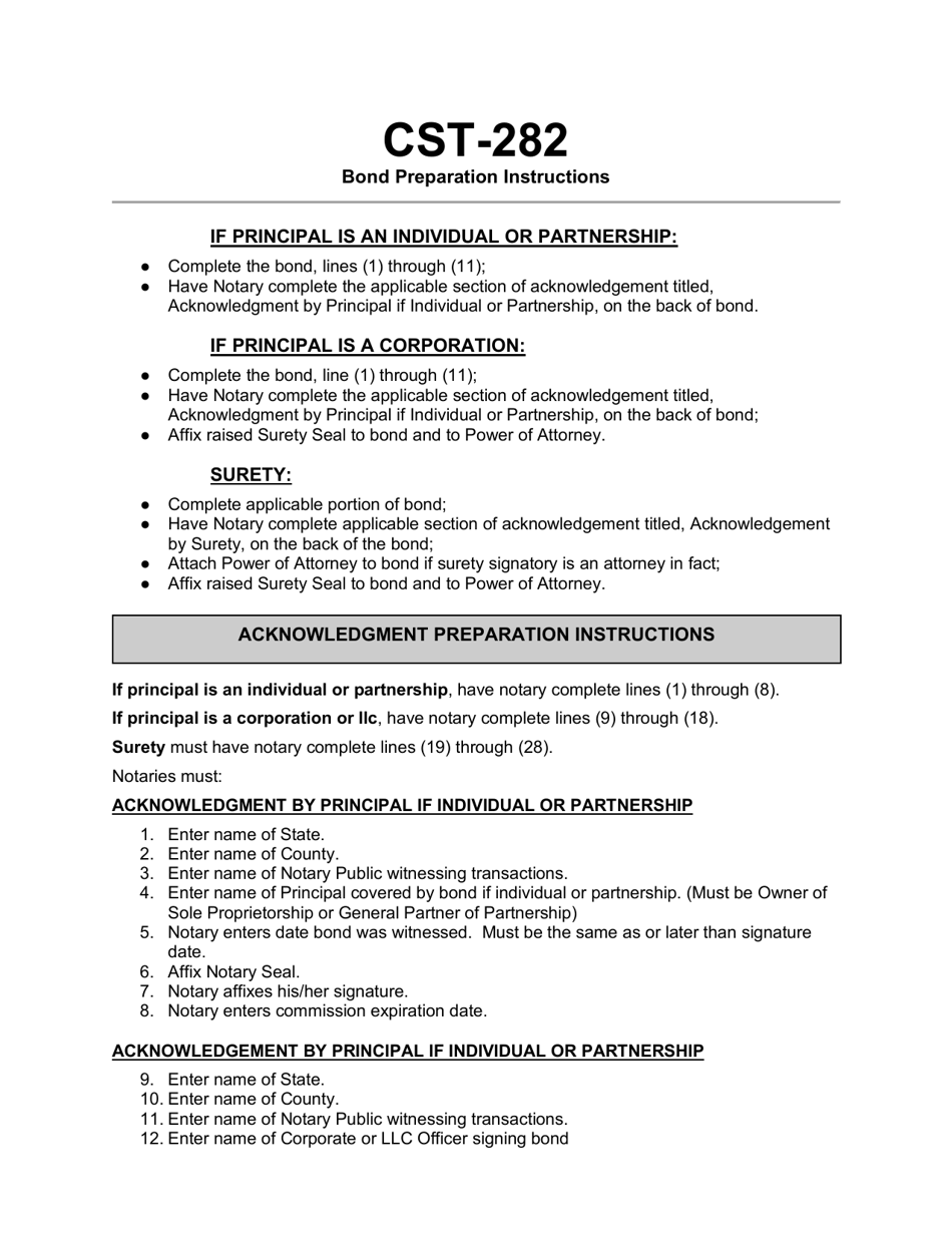 Form CST282 Fill Out, Sign Online and Download Printable PDF, West