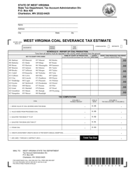 Document preview: Form WV/SEV-400C West Virginia Coal Severance Tax Estimate - West Virginia