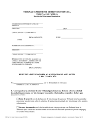 Document preview: Respuesta Impugnatoria a La Demanda De Anulacion Y Reconvencion - Washington, D.C. (Spanish)