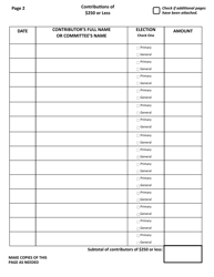 Official Form F-7 State of West Virginia Campaign Financial Statement (Long Form) - West Virginia, Page 2