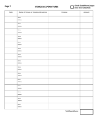 Official Form F-7 State of West Virginia Campaign Financial Statement (Long Form) - West Virginia, Page 7