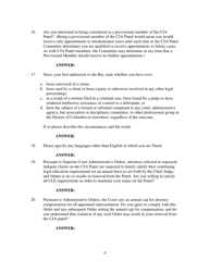 Criminal Justice Act Panel Application - Washington, D.C., Page 6