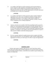 Criminal Justice Act Panel Application - Washington, D.C., Page 7