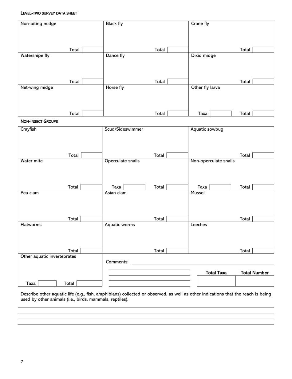 Level-Two Survey Data Sheet - West Virginia, Page 7