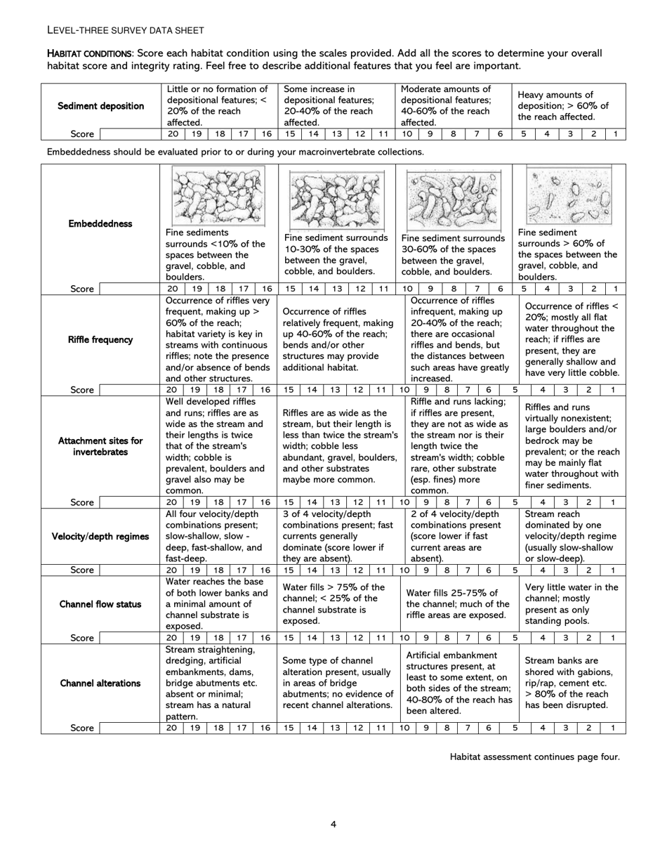 Level-Three Survey Data Sheet - West Virginia, Page 4
