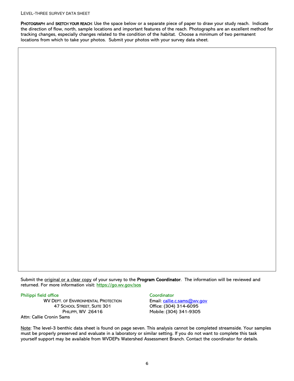Level-Three Survey Data Sheet - West Virginia, Page 6