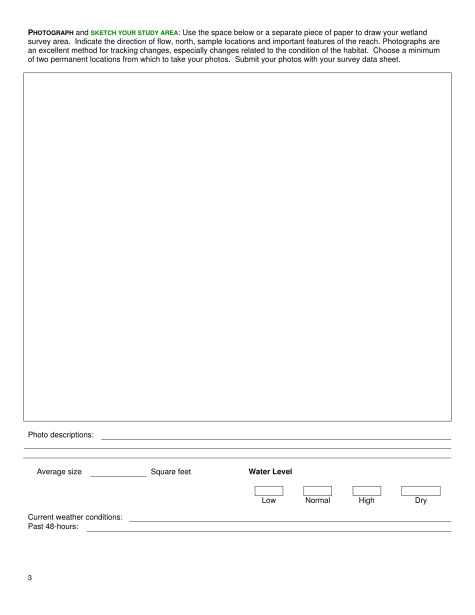 Wetland Survey Data Sheet - West Virginia, Page 3