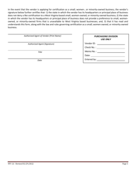 Form WV-1A Vendor Registration and Disclosure Statement and Small, Women-, and Minority-Owned Business Certification Application - West Virginia, Page 5