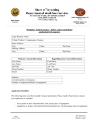 Application for Equipment - Workplace Safety Contracts - Safety Improvement Fund - Wyoming, Page 2