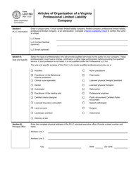 Form LLC1103 Articles of Organization of a Virginia Professional Limited Liability Company - Virginia, Page 2