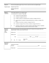 Form LLC1103 Articles of Organization of a Virginia Professional Limited Liability Company - Virginia, Page 3
