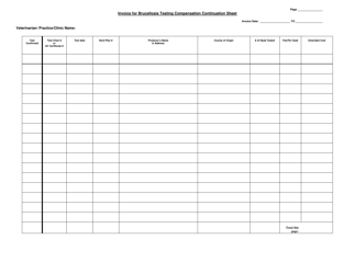 Invoice for Brucellosis Testing Compensation - Wyoming, Page 3