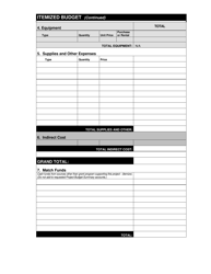 Itemized Grant Budget Form - Virginia, Page 2