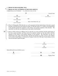 Instructions for Form CC-1604 Proof of Holographic Will/Proof of Will of Person in Military Service - Virginia, Page 2