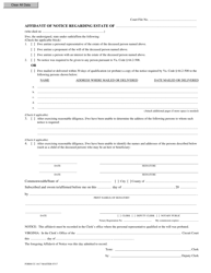 Form CC-1617 Affidavit of Notice Regarding Estate - Virginia