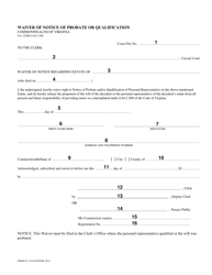 Instructions for Form CC-1618 Waiver of Notice of Probate or Qualification - Virginia, Page 2