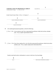 Document preview: Instructions for Form CC-1643 Certification of Proposed Guardian - Virginia