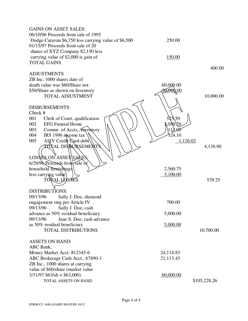 Download Instructions for Form CC-1680 Account for Decedent's Estate ...