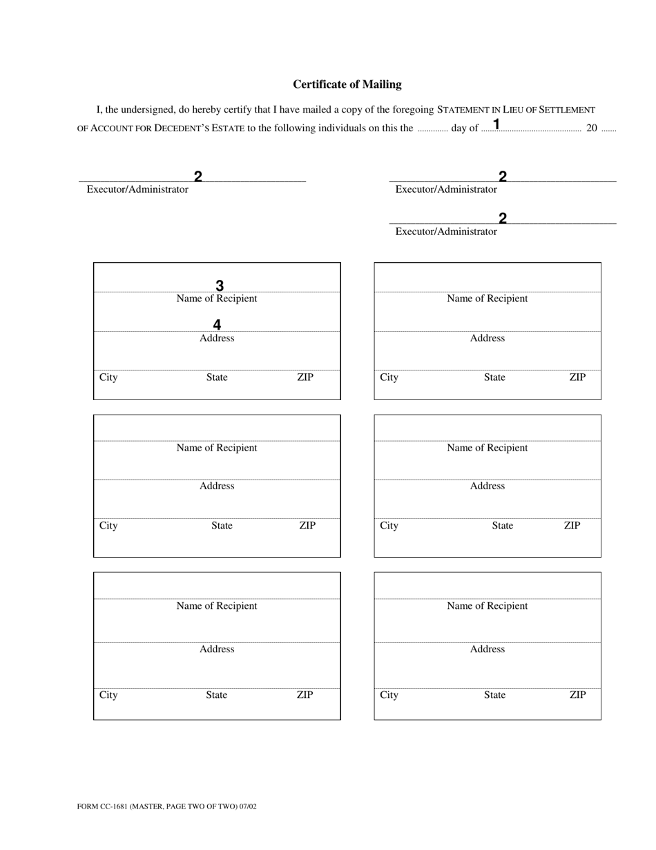 Instructions for Form CC-1681 Statement in Lieu of Settlement of Account for Decedents Estate Pursuant to VA. Code 64.2-1314 - Virginia, Page 4