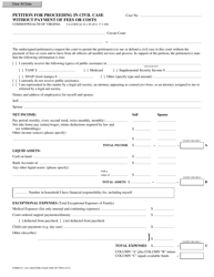 Form CC-1414 Petition for Proceeding in Civil Case Without Payment of Fees or Costs - Virginia
