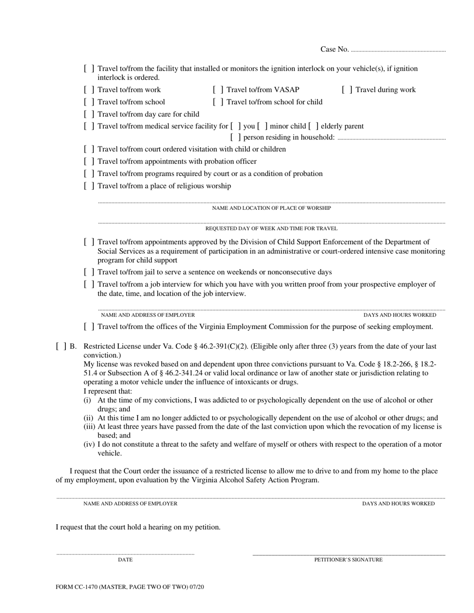 Form CC-1470 - Fill Out, Sign Online and Download Fillable PDF ...