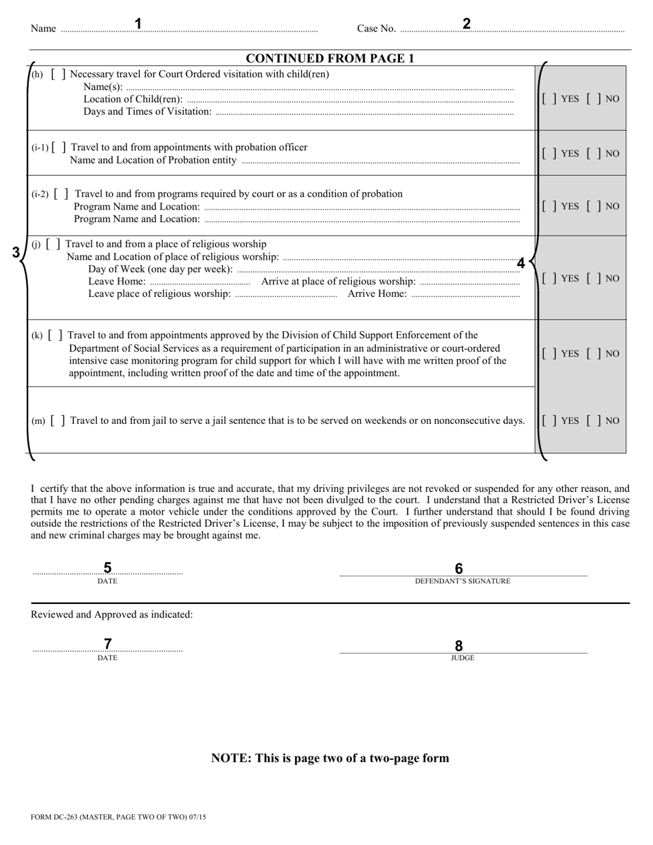 Instructions for Form DC-263 Application for Restricted Drivers License - Virginia, Page 4