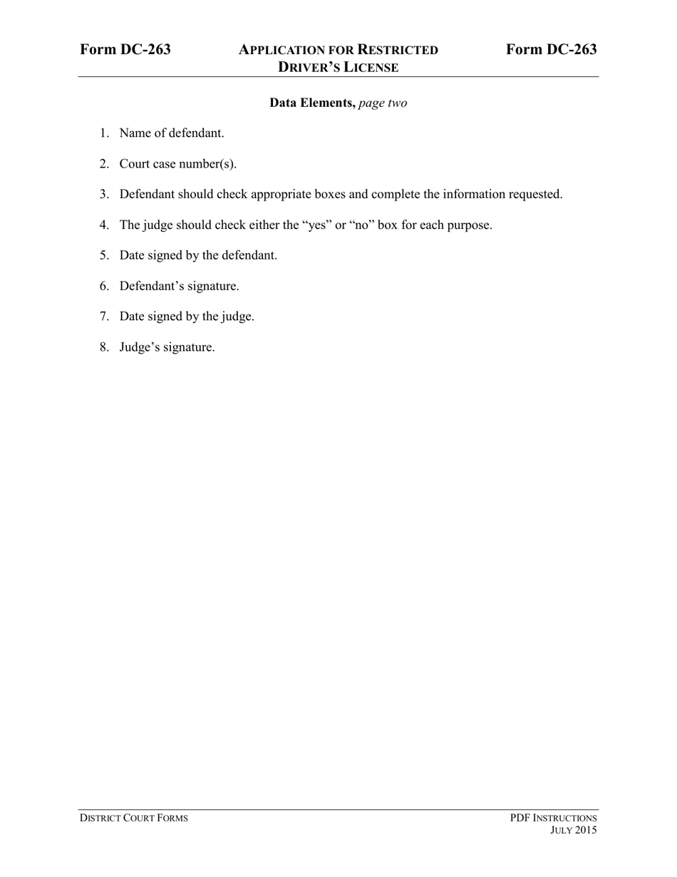 Instructions for Form DC-263 Application for Restricted Drivers License - Virginia, Page 5