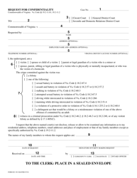 Instructions for Form DC-301 Request for Confidentiality - Virginia, Page 2