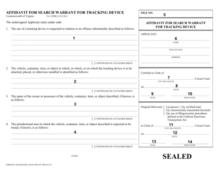 Instructions for Form DC-340 Affidavit for Search Warrant for Tracking Device - Virginia, Page 2