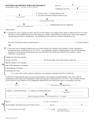 Instructions for Form DC-363 Petition or Motion for Expungement - Virginia, Page 2