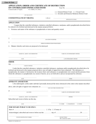 Document preview: Form DC-367 Application, Order and Certificate of Destruction of Controlled/Confiscated Items - Virginia