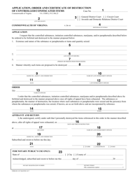 Instructions for Form DC-367 Application, Order and Certificate of Destruction of Controlled/Confiscated Items - Virginia, Page 2