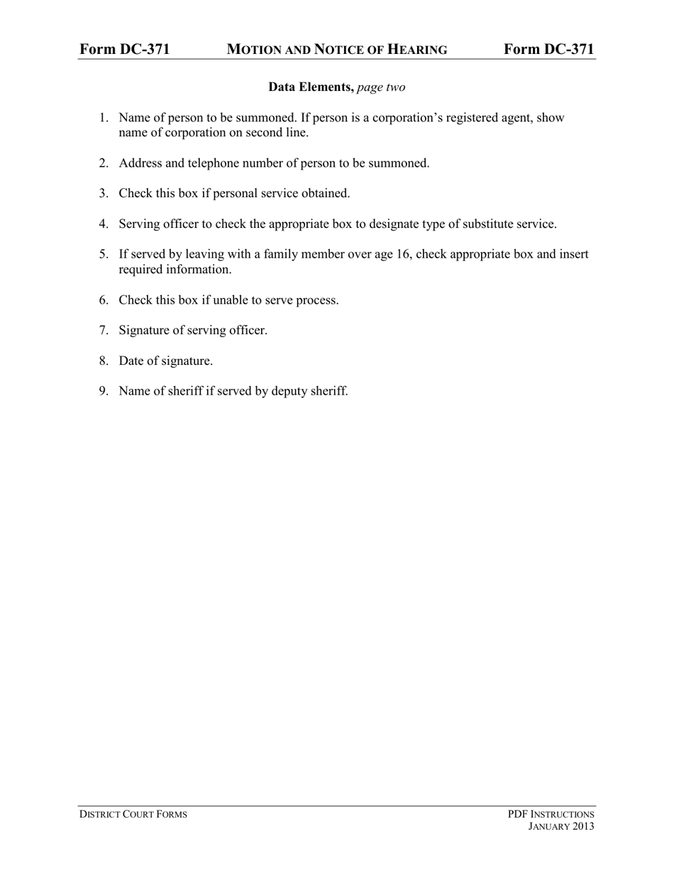 Instructions for Form DC-371 Motion and Notice of Hearing - Virginia, Page 5