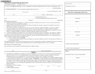 Document preview: Form DC-406 Petition to Require Blood Test - Virginia