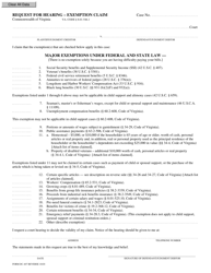 Form DC-407 Request for Hearing - Exemption Claim - Virginia, Page 2