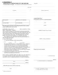 Document preview: Form DC-448 Defendant's Bond for Levy or Seizure - Virginia