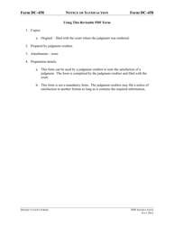 Document preview: Instructions for Form DC-458 Notice of Satisfaction - Virginia