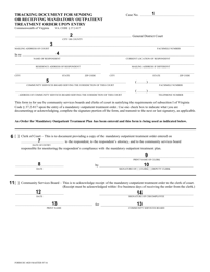 Instructions for Form DC-4020 Tracking Document for Sending or Receiving Mandatory Outpatient Treatment Order Upon Entry - Virginia, Page 2
