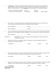 Form ADR-1000A Application for Mediator Certification - Virginia, Page 4