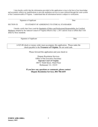Form ADR-1000A Application for Mediator Certification - Virginia, Page 6