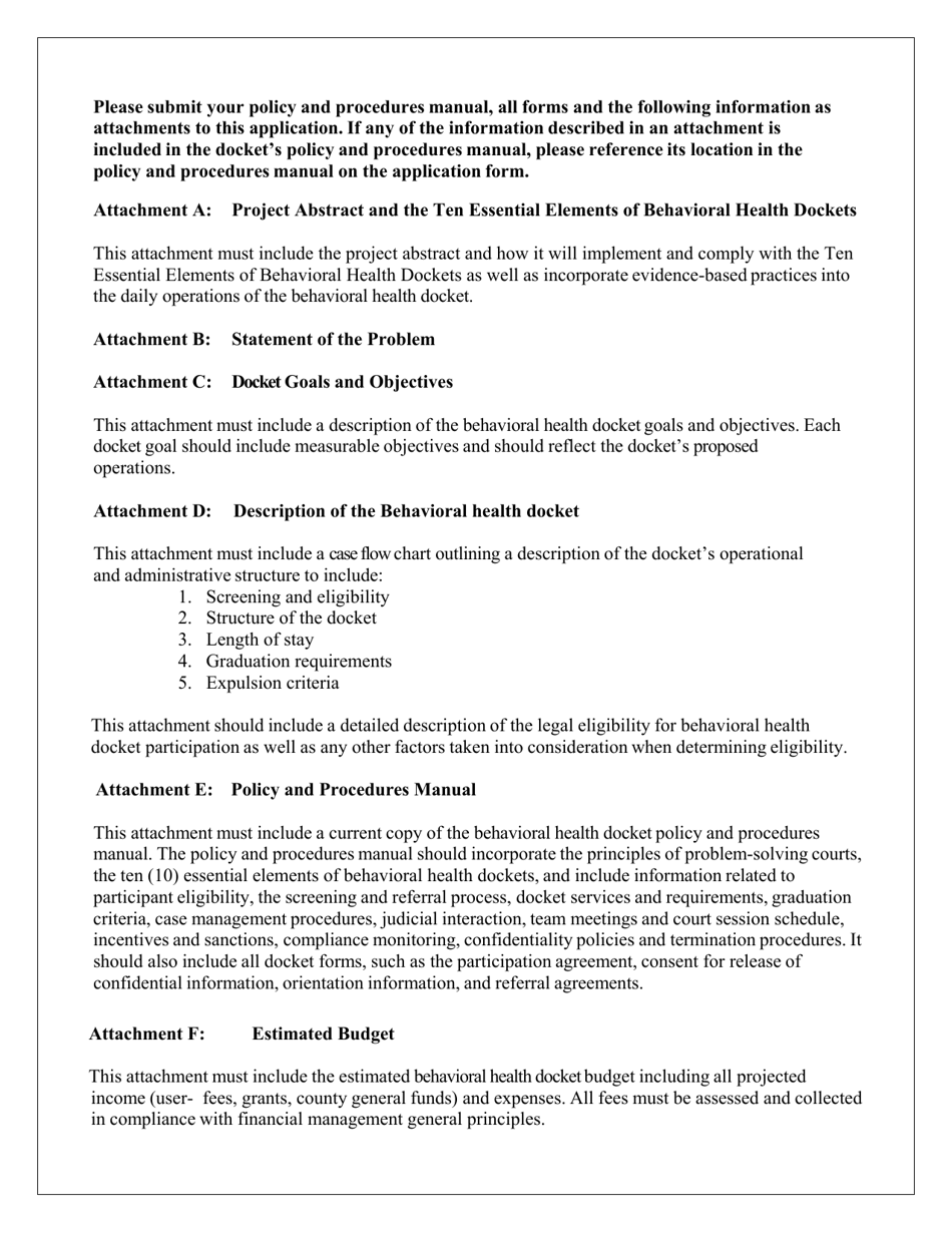 Application for Behavioral Health Docket - Virginia, Page 3