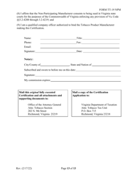 Form TT-19-NPM Certification Application for Non-participating Tobacco Product Manufacturers (Npm) - Virginia, Page 13