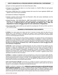 Form CCR CLK20 Certificate of Registration as a Process Server Corporation/Partnership - Ventura County, California, Page 3