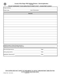 Form PDS291 Residential Building Permit Application - County of San Diego, California, Page 3