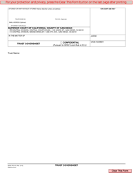 Document preview: Form PR-167 Trust Coversheet - County of San Diego, California