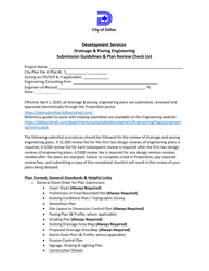 Drainage &amp; Paving Engineering Submission Guidelines &amp; Plan Review Check List - City of Dallas, Texas