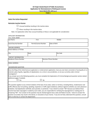 Form DLCA CPA120 Application for Reinstatement of Delinquent License - Virgin Islands, Page 2