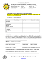 Certified Public Accountant Application for Examination and Initial Licensure - Virgin Islands, Page 5