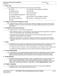 Form CR-02 Plea Form - Felony (With Explanations &amp; Waiver of Rights) - County of Sutter, California, Page 3